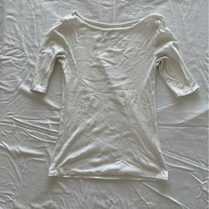 Old Navy White 3/4 Sleeve Long T-shirt (Size YS)
